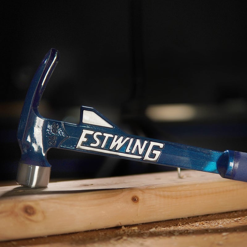 ESTWING Hammertooth Hammer - 24 oz Long Handle Straight Rip Claw with Milled Face & Shock Reduction Grip - E6-24TM - Image 3